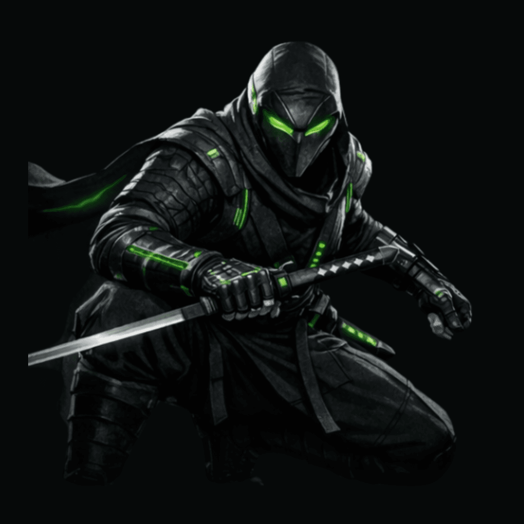 Personaje gamer con armadura y detalles verdes